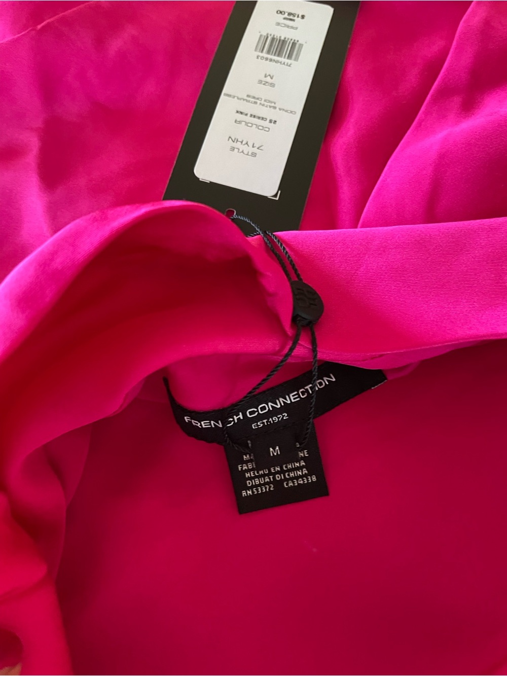 New! $158 French Connection Women's Oona Satin Strapless Dress - Sz M - Picture 7 of 9